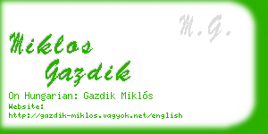 miklos gazdik business card